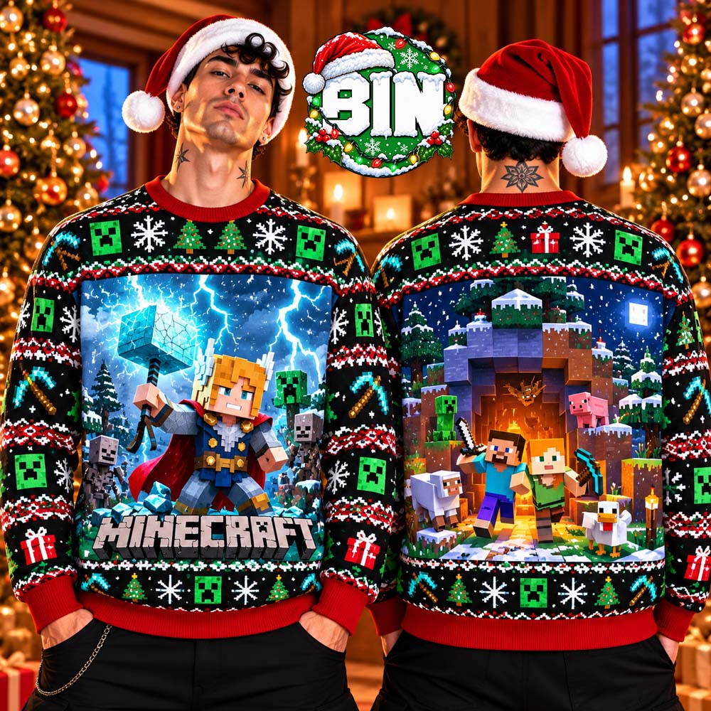 Minecraft Thor Marvel Merry Christmas Gift For Fan Minecraf Best Gift Ever Ugly Christmas Sweater Minecraft Thor Marvel Merry Christmas Gift For Fan Minecraf Best Gift Ever Ugly Christmas Sweater