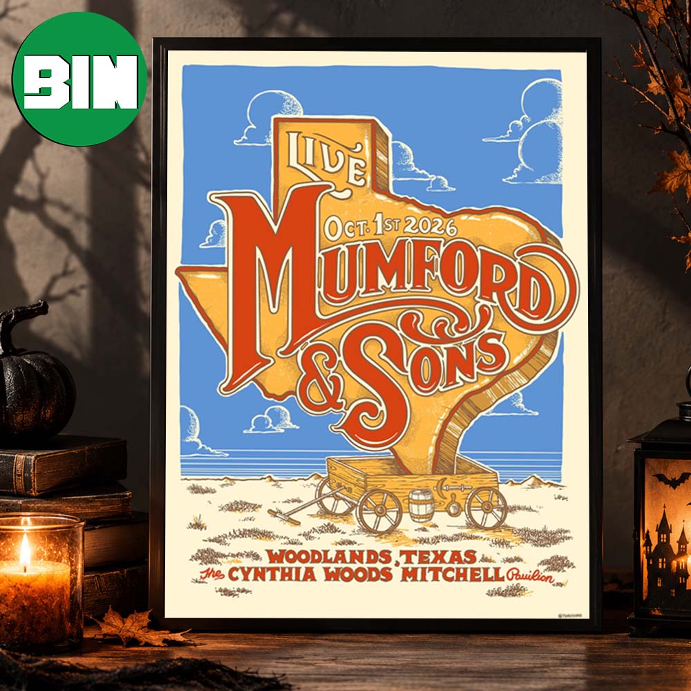 Mumford And Sons Woodlands Texas Event Poster At Cynthia Woods Mitchell On October 1st 2026 Home Decor Poster Canvas Mumford And Sons Woodlands Texas Event Poster At Cynthia Woods Mitchell On October 1st 2026 Home Decor Poster Canvas