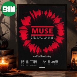 Muse Band The Wow Signal Europa Tour Dates 2026 With Dead Poet Society Home Decor Poster Canvas