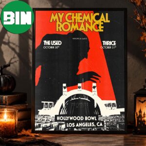 My Chemical Romance Los Angeles CA Event Poster At Hollywood Bowl In Los Angeles CA On October 30 31 2026 Home Decor Poster Canvas