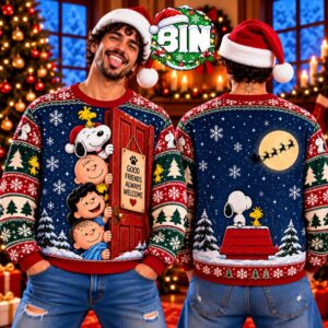 Peanuts Snoopy Good Friends Always Welcome Xmas Gift Ideas For Best Friends Best Gift Ever 2026 Ugly Christmas Sweater