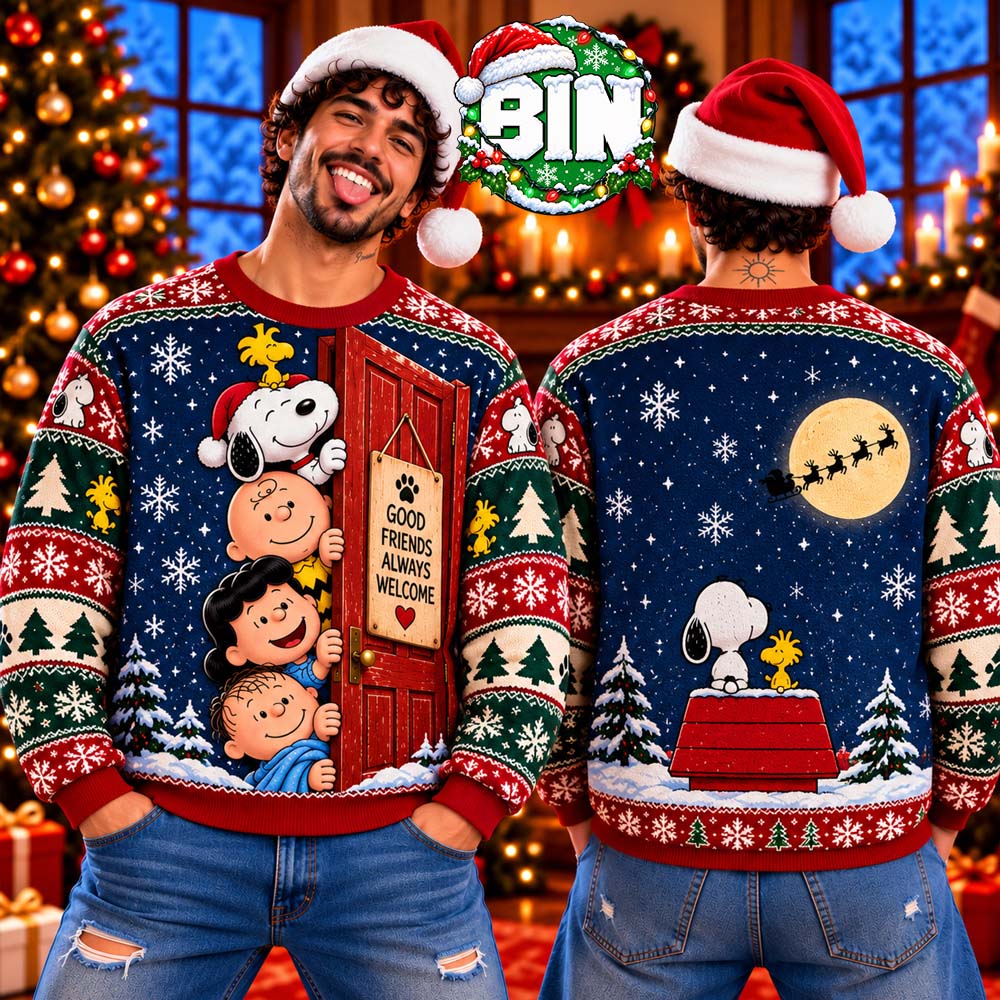 Peanuts Snoopy Good Friends Always Welcome Xmas Gift Ideas For Best Friends Best Gift Ever 2026 Ugly Christmas Sweater Peanuts Snoopy Good Friends Always Welcome Xmas Gift Ideas For Best Friends Best Gift Ever 2026 Ugly Christmas Sweater