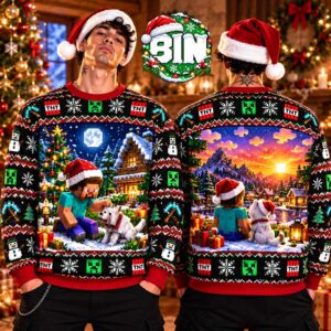 Personalized Minecraft Christmas Gift For Gamer Best Gift Ever 2027 Ugly Christmas Sweater