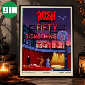 Rush Fifty Something Tour Seattle WA Event Poster At Climate Pledge Arena Foil Pike Place Lithograph On October 10 12 2026 Home Decor Poster Canvas