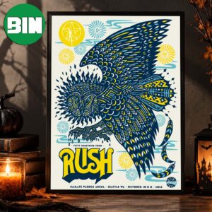 Rush Seattle WA Event Poster At Climate Pledge Arena In Seattle WA On October 10 12 Fifty Something Tour 2026 Home Decor Poster Canvas