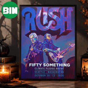 Rush Seattle Washington Event Poster At Climate Pledge Arena Foil Geddy Alex Lithograph On October 10 12 Fifty Something Tour 2026 Home Decor Poster Canvas