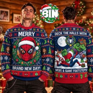 Spider Man X Hulk Brand New Day Merry Chrismas Gift For Fan Lover Ugly Christmas Sweater