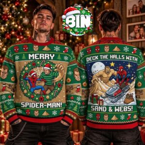 Spider Man X Sandman Marvel Studios 2026 Best Gift For Fan Christmas Day Ugly Christmas Sweater