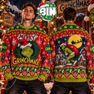 The Grinch Merry Christmas 2027 Best Gift For Friend For Families Ugly Christmas Sweater