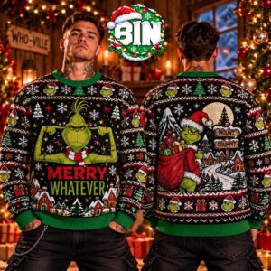 The Grinch Merry Whatever 2027 Best Gift For Families Ugly Christmas Sweater