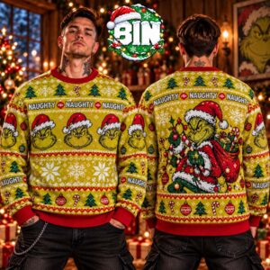 The Grinch Naughty 2027 Best Gift For Friends Ugly Christmas Sweater