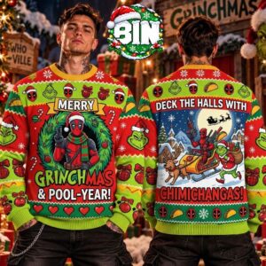 The Grinch X Deadpool  Marvel Studio 2026 Grinch Mas And Pool Year Ugly Christmas Sweater