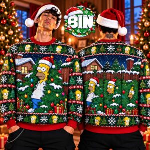 The Simpsons Merry Chrismas Meme 2026 Xmas Gift For Funny Man Ugly Christmas Sweater