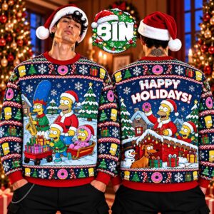 The Simpsons Xmas Day Gift For Families Best Gift For Funny Parent 2026 Ugly Christmas Sweater