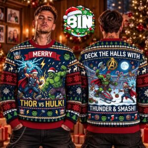 Thor X Hulk Marvel Studios Fighting Merry Xmas Gift For Fan Ugly Christmas Sweater