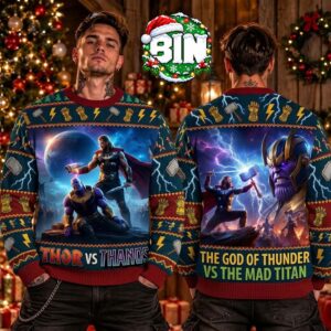 Thor x Thanos Endgame Marvel Studios Gift For Fan Marvel Best Gift Ugly Christmas Sweater