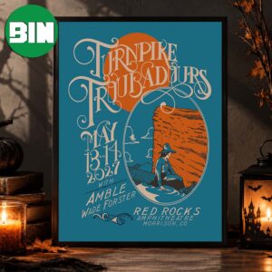 Turnpike Troubadours Morrison CO Event Poster At Red Rocks In Morrison CO On May 13 14 2027 Home Decor Poster Canvas