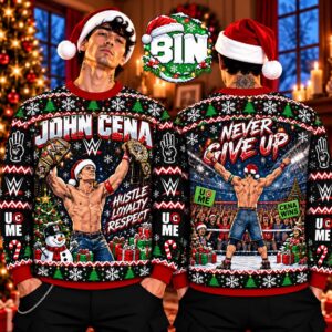WWE John Cena Xmas Gift Holiday For Fan WWE Gift For Friends Ugly Christmas Sweater