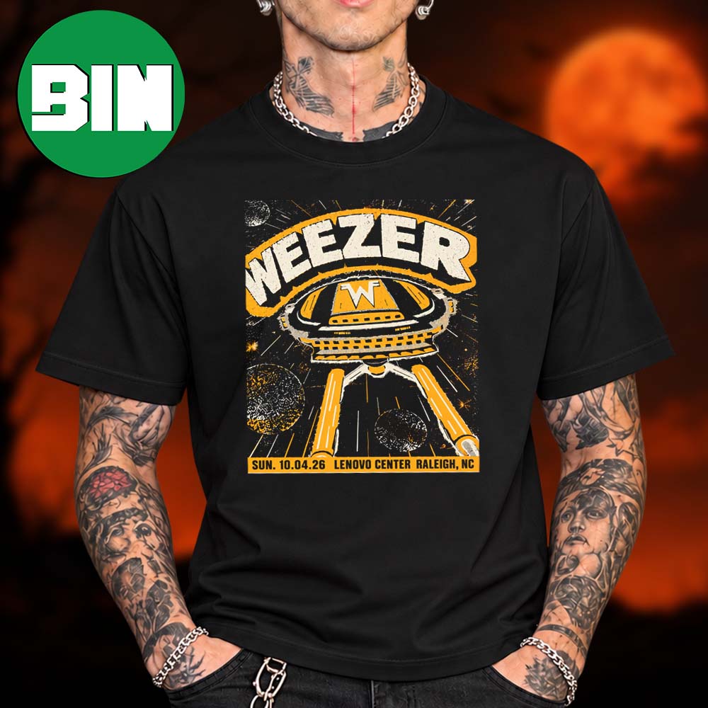 Weezer Raleigh NC Event Tee At Lenovo Center In Raleigh NC On October 4 2026 Unisex T Shirt Weezer Raleigh NC Event Tee At Lenovo Center In Raleigh NC On October 4 2026 Unisex T Shirt