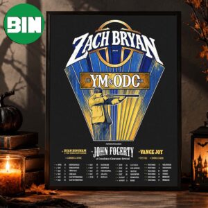 Zach Bryan The YM And ODO Tour North America Dates 2027 Home Decor Poster Canvas